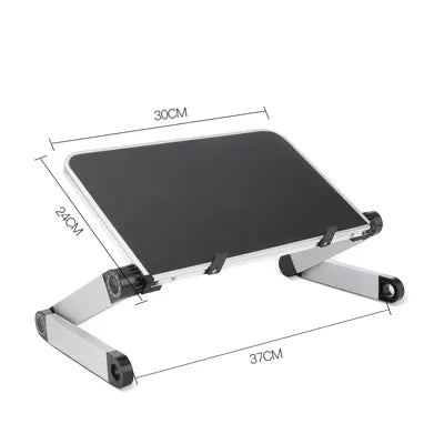 Adjustable Folding Laptop Desk for Bed – Portable Notebook Stand with Cooling Fan