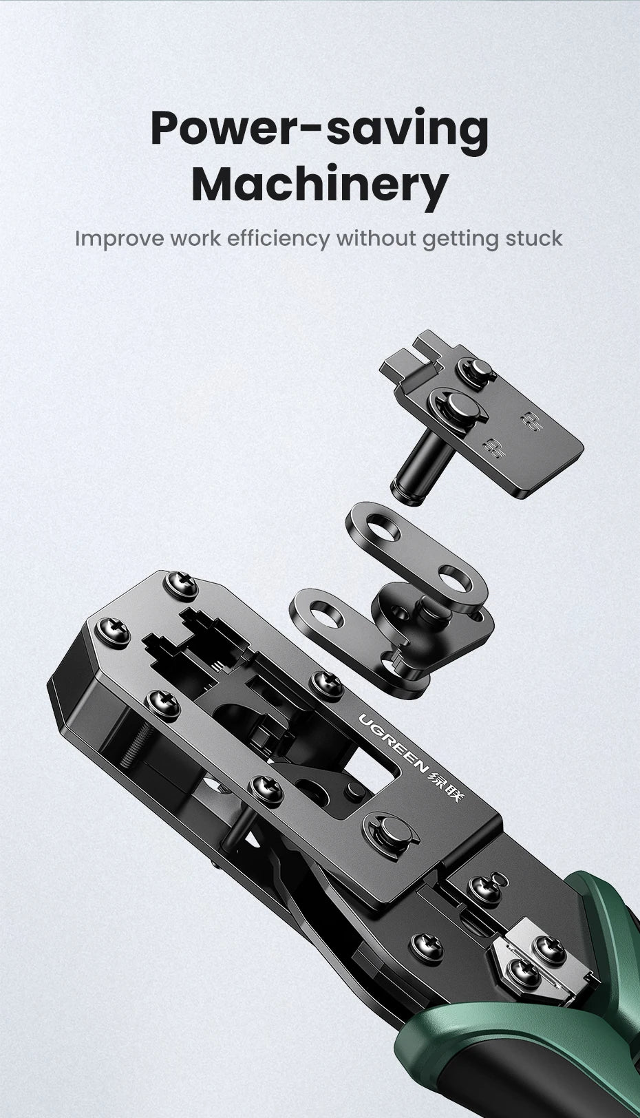 UGREEN RJ45 Crimper Tool NW136 | CAT6/7 Ethernet Cable Crimping Pliers | Cutter & Stripper | 8P/6P