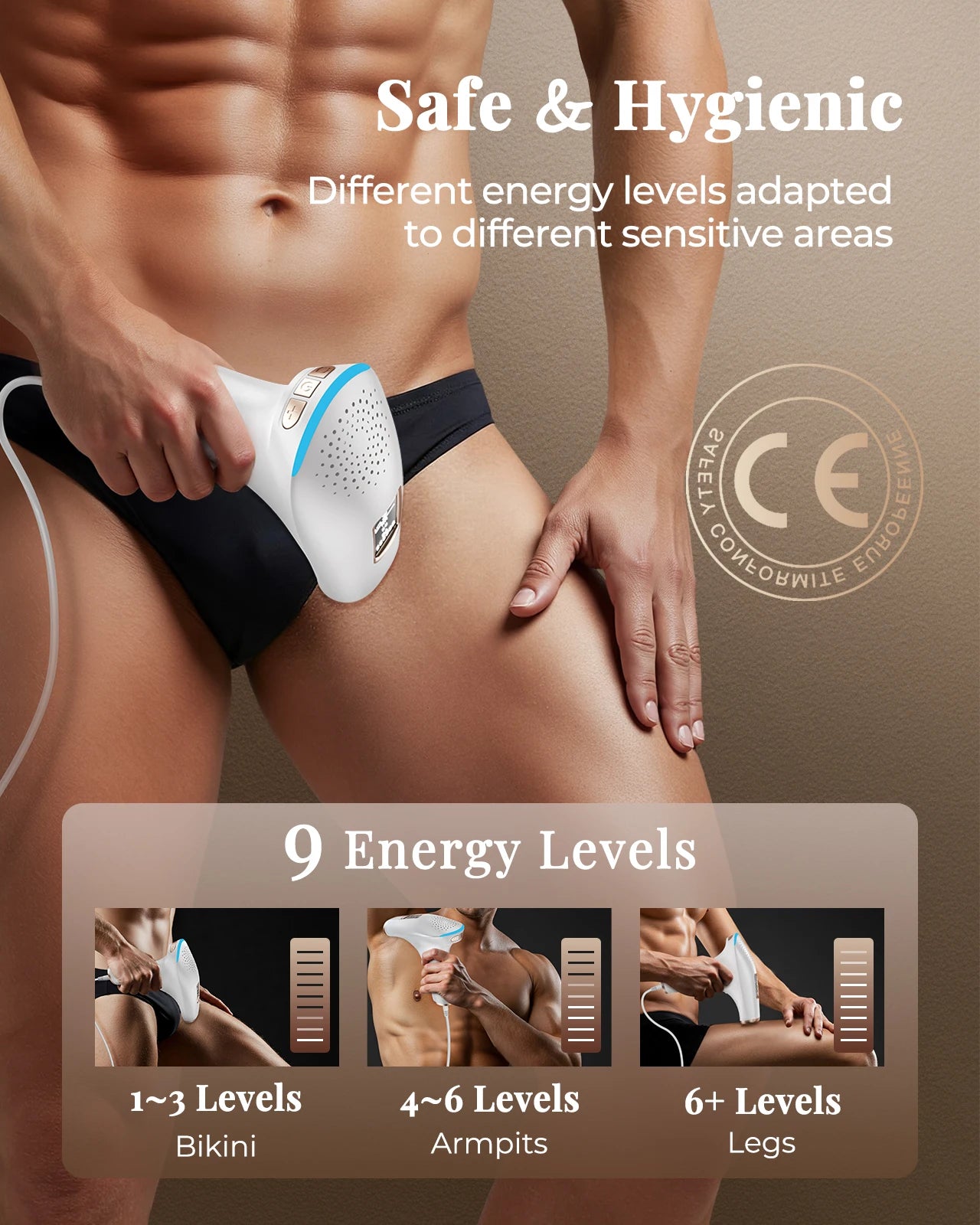 JOOYEE IPL Hair Removal Device – 999,900 Flashes, 9 Levels, HR/SC/RA Modes, Painless At-Home Laser Epilator for Women
