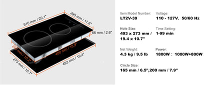 SucceBuy Built-in Induction Cooktop – 2/4/5 Burners, 12–30 inch Ceramic Glass