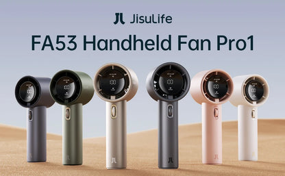 JISULIFE Mini Portable Hand Fan – 100 Wind Speeds, LED Display, 3600/5000mAh, Brushless Motor