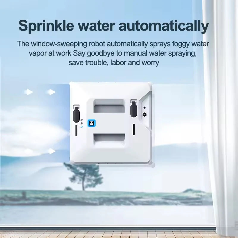 Window Washer Robot W140 – Dual Water Spray, Remote Control, Anti-Fall, EU/UK/US Plug