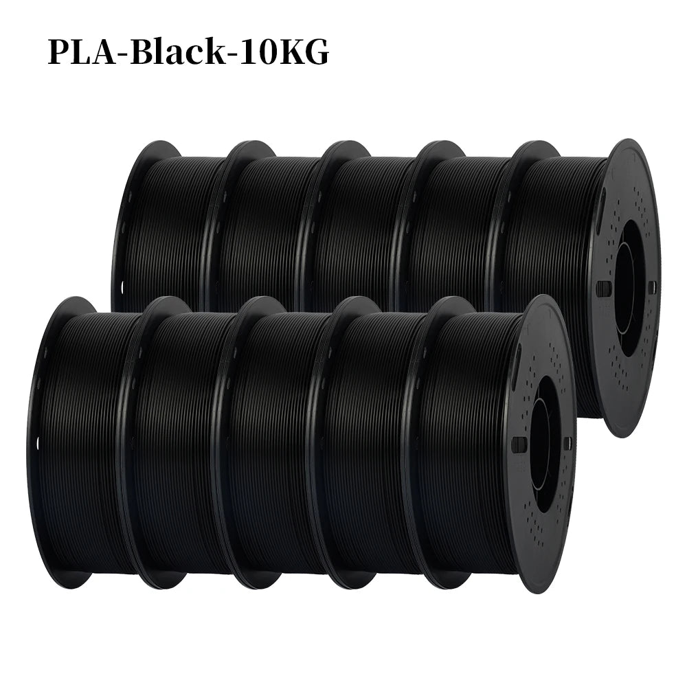 Multicolor PLA 3D Printer Filament – 10KG, 1.75mm, 10 Rolls x 1KG, Free Shipping