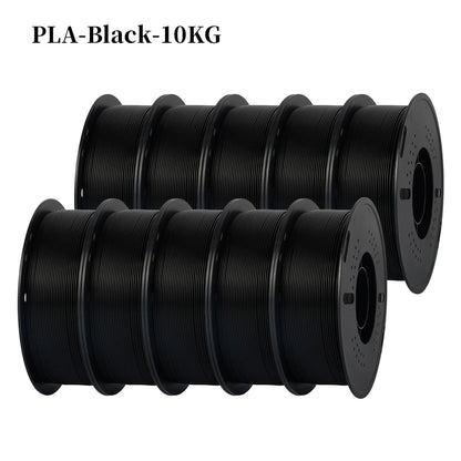 Multicolor PLA 3D Printer Filament – 10KG, 1.75mm, 10 Rolls x 1KG, Free Shipping