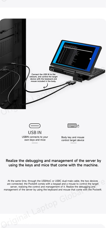 GPD Pocket 4 Mini Laptop – 8.8" 2.5K 144Hz, AMD Ryzen 7 8840U / AI 9 HX 370, Up to 32GB RAM