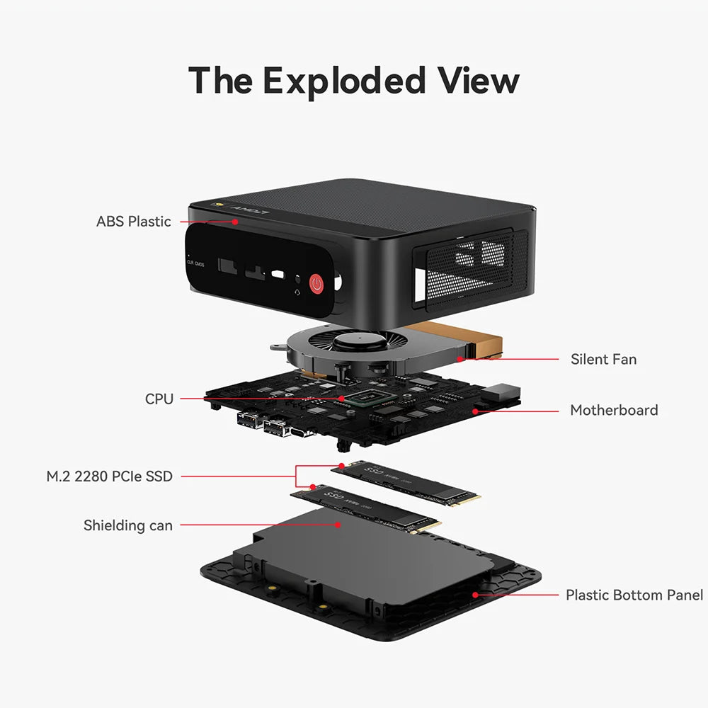 Beelink SER5 Max Mini PC – AMD Ryzen 7 6800U/7735HS, DDR5, WiFi 6, 2.5G LAN