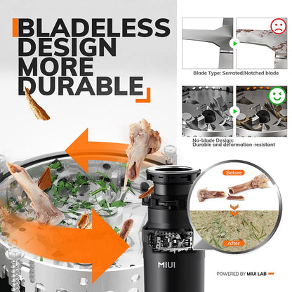 Food Waste Garbage Disposal Unit | 750W | Silent Motor | EU Plug | Under-Sink