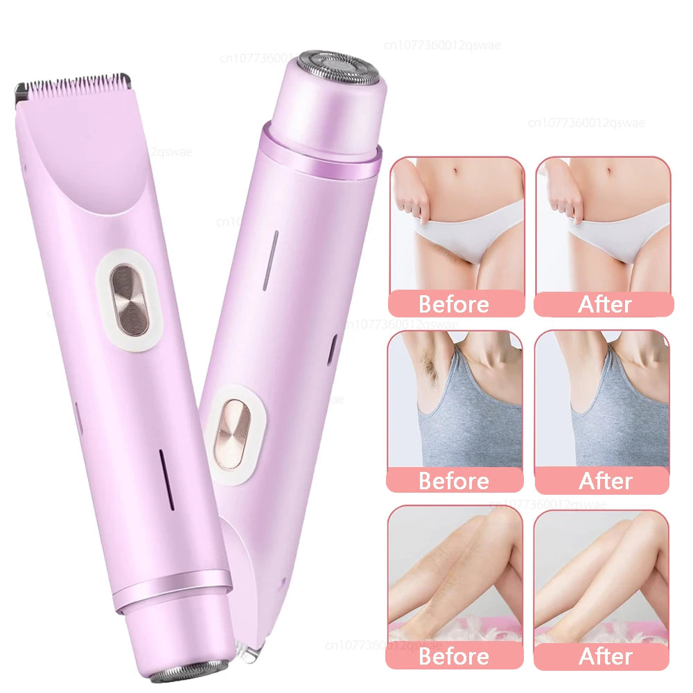 Electric Razor for Women – 2-in-1 Bikini & Body Hair Trimmer, IPX7 Waterproof, Wet & Dry Use