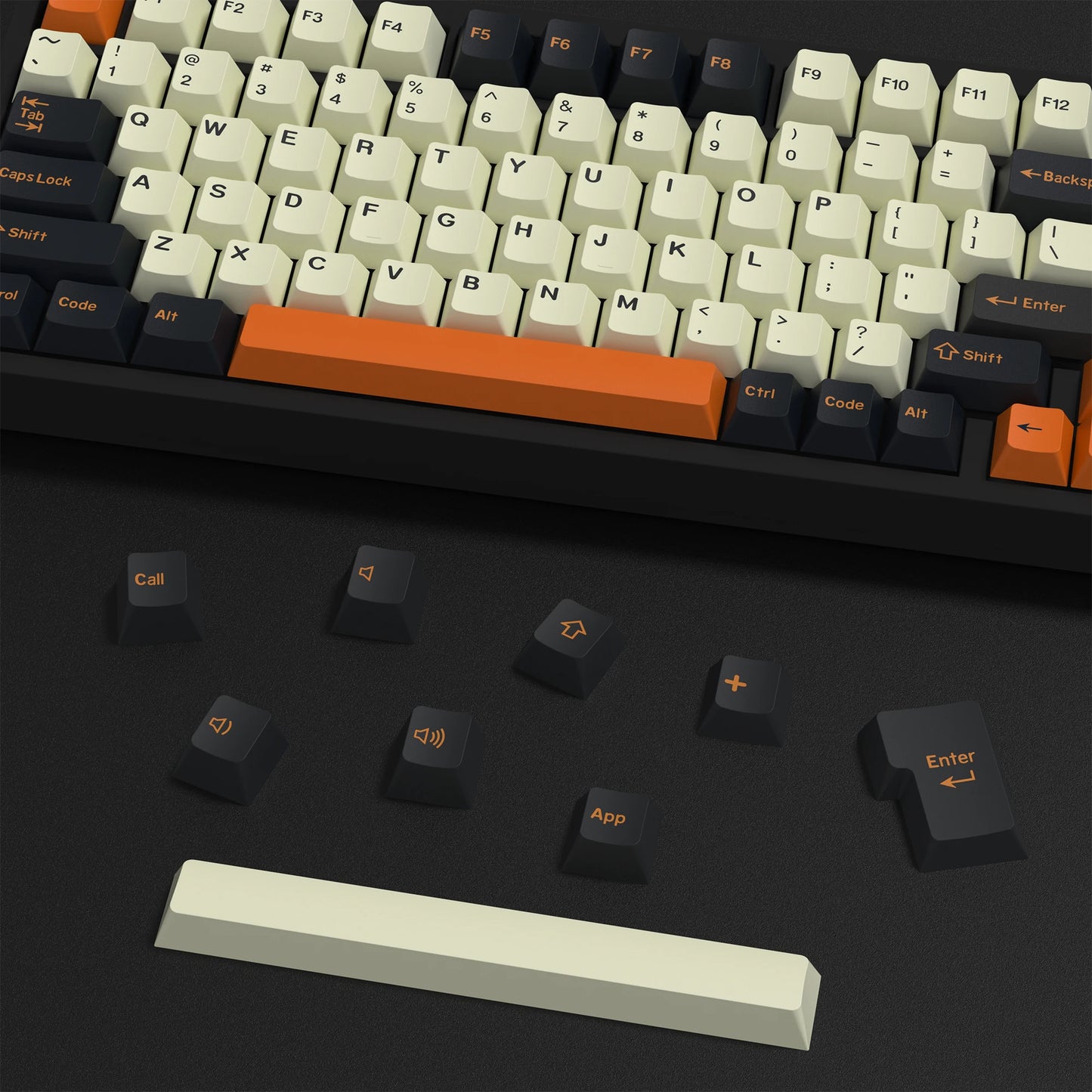 KBDiy GMK Carbon Keycaps 174 Keys | Cherry Profile PBT | Double Shot ISO | For Mechanical Keyboard