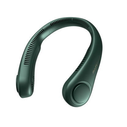 JISULIFE Portable Neck Fan – 4000mAh, 5 Speeds, Twistable Bladeless Hands-Free Neckband Fan