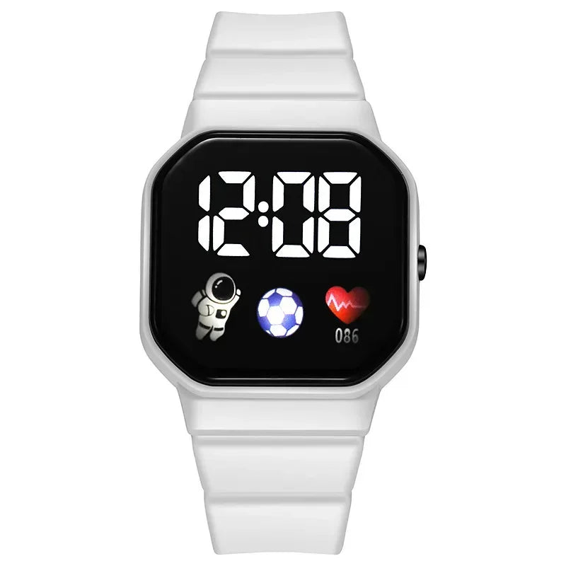 YIKAZE Kids LED Digital Watch – Silicone Strap, Cartoon Sport Wristwatch for Boys & Girls