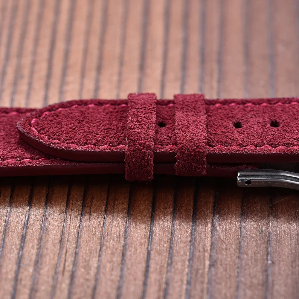 Vintage Suede Leather Watch Band – Quick Release 18/19/20/22mm for Men & Women