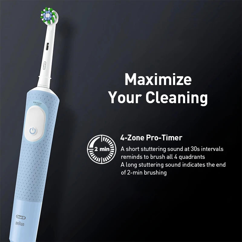 Oral-B D100 Vitality Electric Toothbrush – 2D Cleaning, 10000RPM, Timer, Inductive Charger