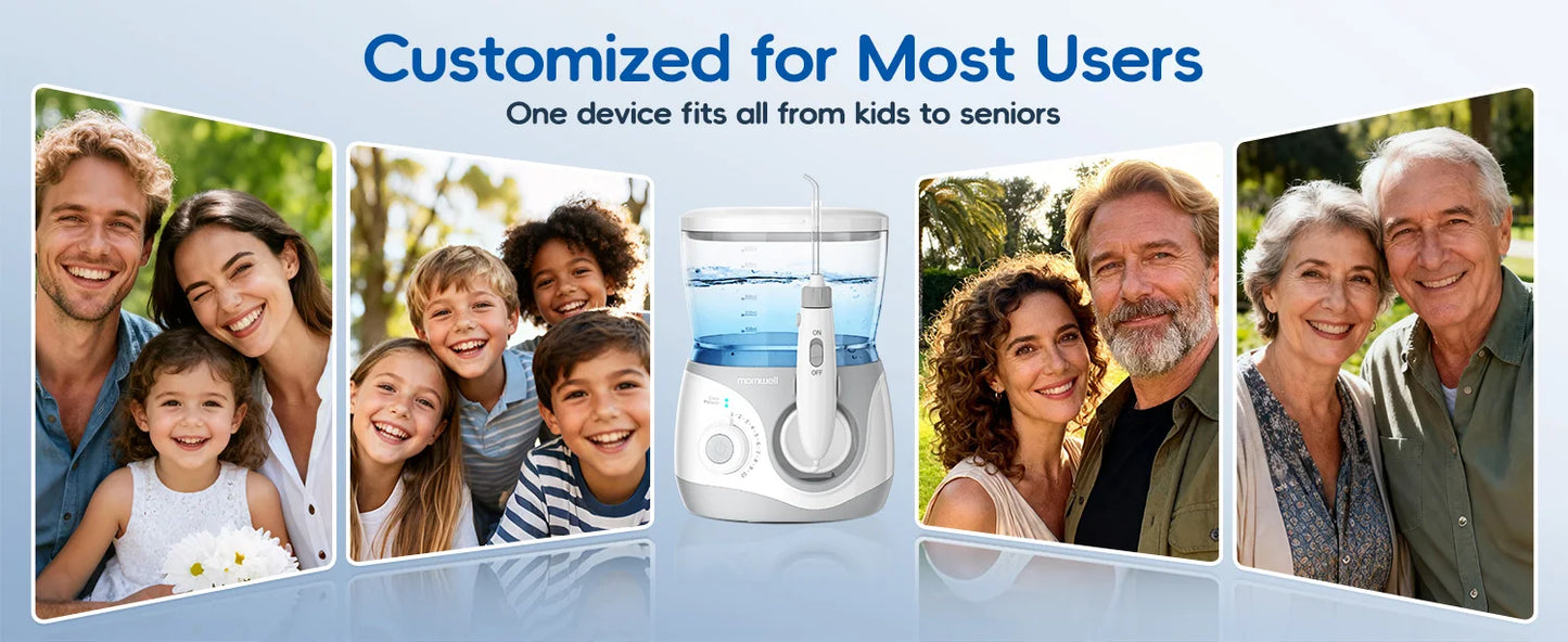 Home Water Flosser 600ml | 10 Pressure Settings | 6 Nozzles | EU Plug | Professional Oral Irrigator