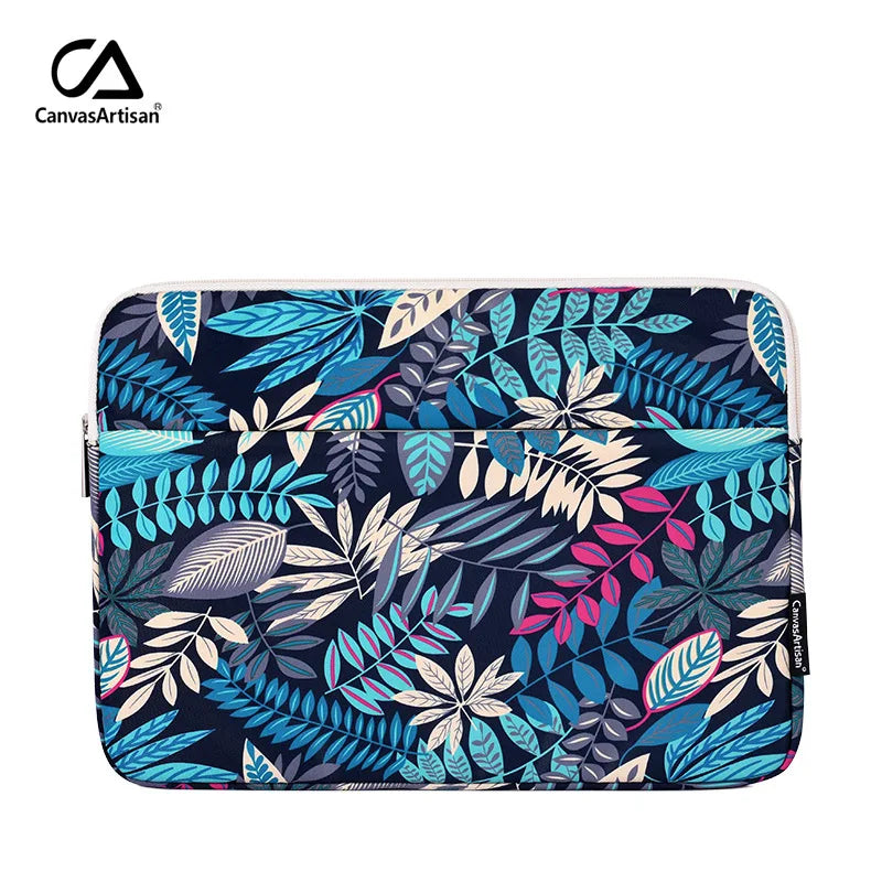 Laptop Sleeve Bag 11–15.6 Inch – Canvas, Zipper, for MacBook, Lenovo, HP, Acer – Multiple Prints