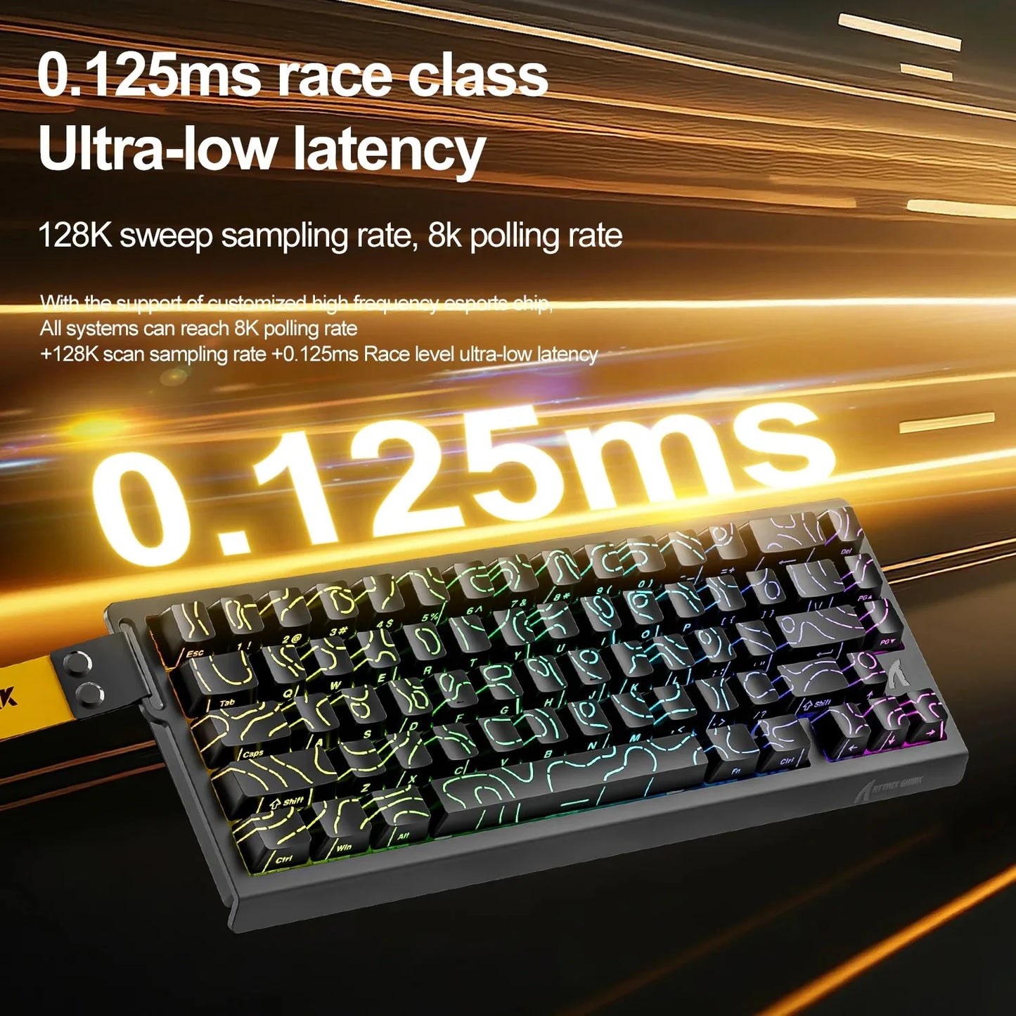 Attack Shark X68 HE Gaming Keyboard – Magnetic Hall Effect, 0.01mm Rapid Trigger, 8000Hz, 68-Key