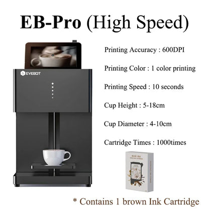 EVEBOT 3D Latte Art Coffee Printer – Automatic Beverage Food Selfie Printer, WiFi