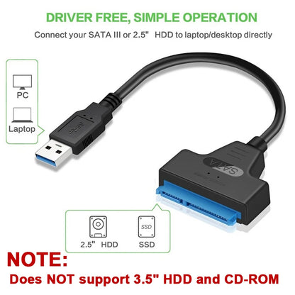 SATA to USB 3.0 Cable – 2.5" HDD & SSD Adapter up to 6 Gbps