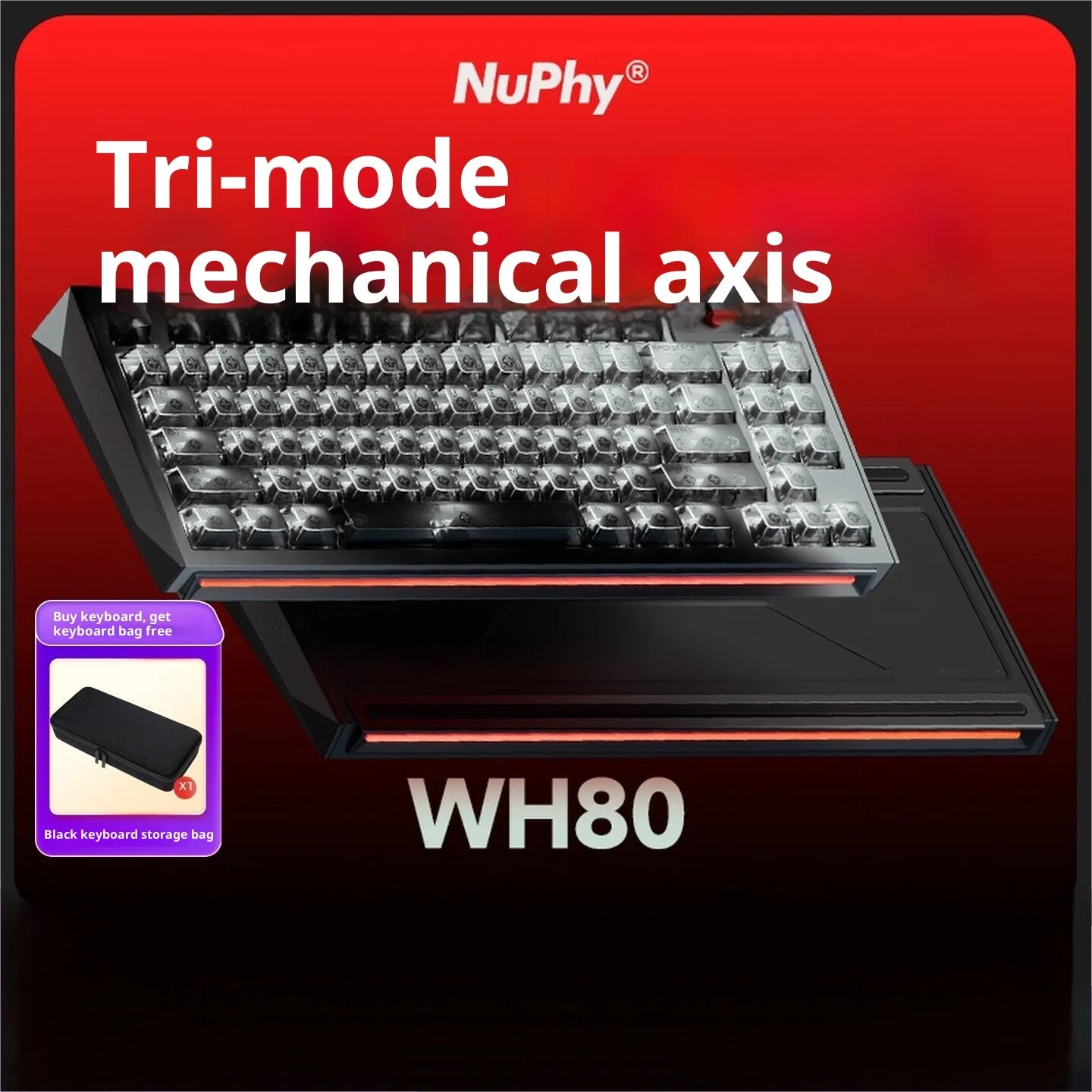 NuPhy WH80 HE Gaming Keyboard | Hall Effect | Rapid Trigger | DKS SOCD | 2.4G BT Wireless
