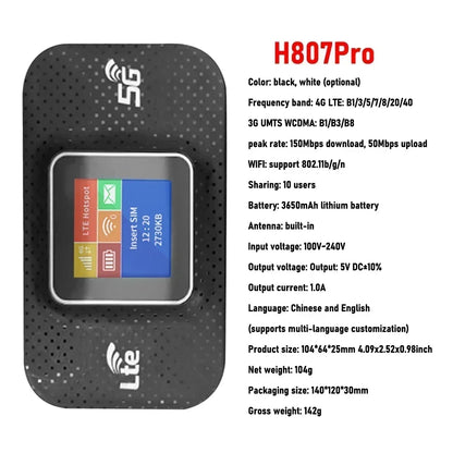 Portable R.E.D. Shopping 4G/5G mobile WiFi router with SIM card slot, compact device providing up to 150Mbps internet connection.