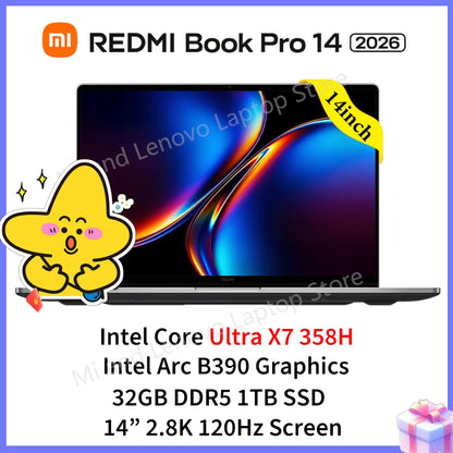 Xiaomi Redmi Book Pro 14 2026 – Intel Ultra 5-338H/Ultra X7-358H, 32GB, 2.8K 120Hz