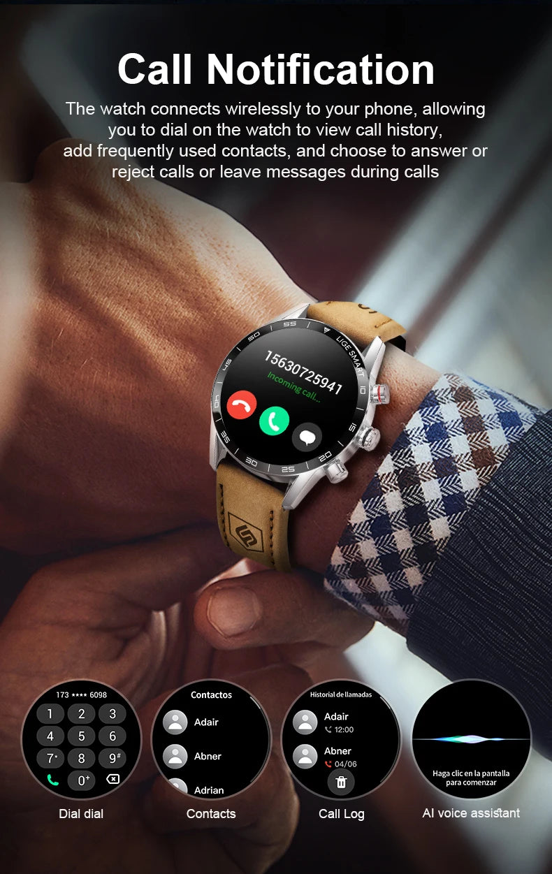 LIGE 2024 Rugged Military GPS Smart Watch – AMOLED HD, Heart Rate, BT Call, Waterproof