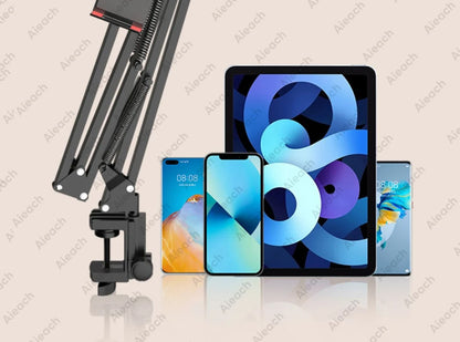 AIEACH 360° Rotating Bed Tablet Stand – 90cm Metal Arm, Fits 4.7–12.9" Phones & Tablets