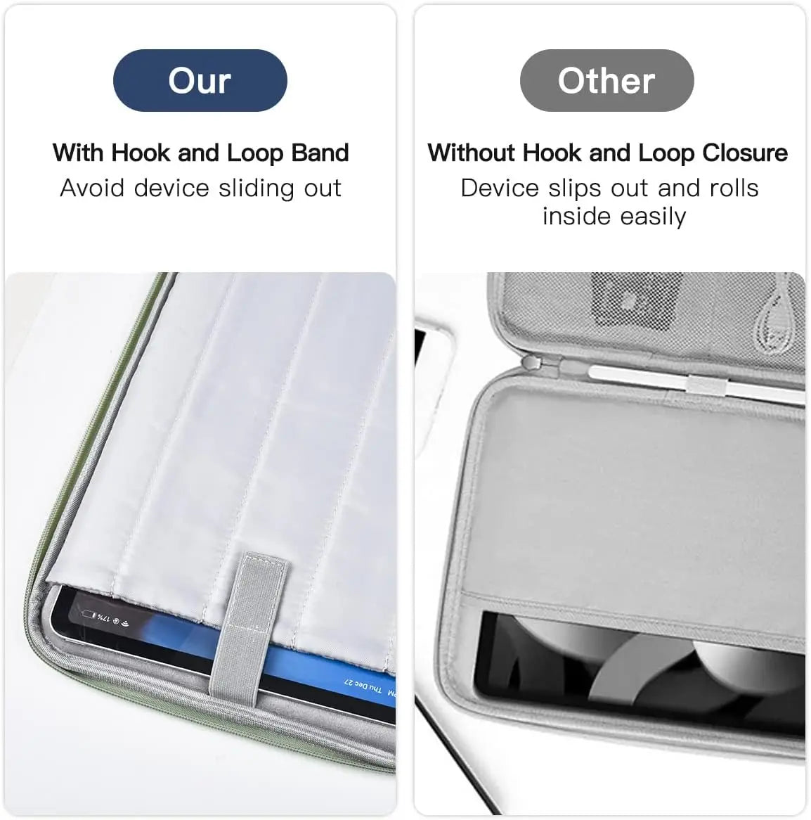 BAPPSUS 13" Tablet Carrying Case – Waterproof Nylon Sleeve for iPad Pro 11/13, MacBook Air M3/M4, Galaxy Tab S10+
