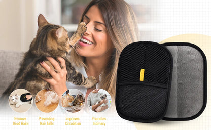 Reusable Static Pet Hair Removal Gloves | Double-Sided Grooming & Cleaning Tool