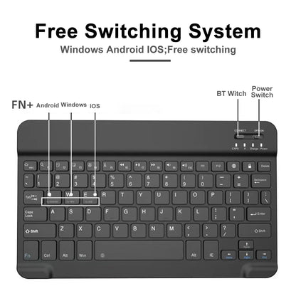 Bluetooth Wireless Keyboard & Mouse Combo for iPad, iOS, Android, Windows