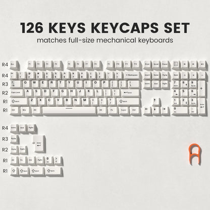 Retro dark red PBT keycap set with cherry profile, 126 keys for mechanical keyboards, double shot design, R.E.D. Shopping.