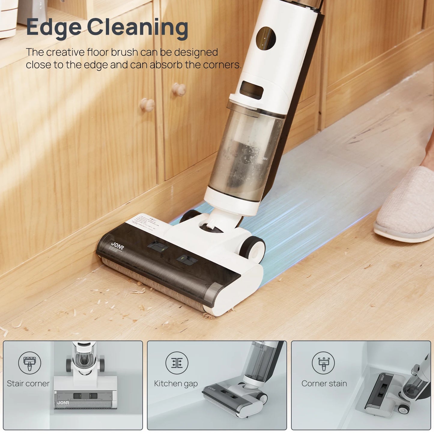 JONR ED12 Wet & Dry Smart Vacuum Mop – Wireless Floor Cleaner 200W