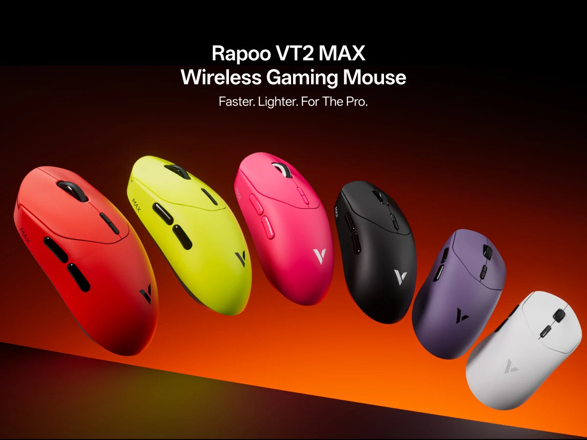 Rapoo Wireless Gaming Mouse – 8KHz Polling, 26000 DPI, 8 Buttons, Rechargeable, for Small/Medium Hands