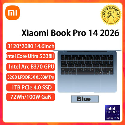Xiaomi RedmiBook Pro 14 2026 – Intel U5-325H/U5-338H/U7-358H, 24GB/32GB, 1TB