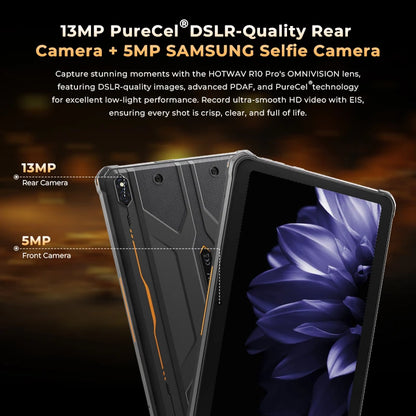 HOTWAV R10 Pro Rugged Tablet | 10800mAh | 10.1" HD+ | Android 14 | 8GB+256GB | 4G | 13MP