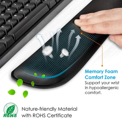 FunDigi Memory Foam Wrist Rest Mouse Pad – Superfine Fibre, Ergonomic, 4 Styles