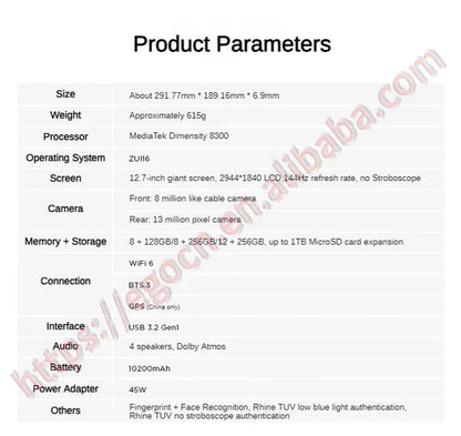 Lenovo Xiaoxin Pad Pro 2025 12.7" – 2.9K 144Hz, Dimensity 8300, Up to 12GB RAM, 256GB