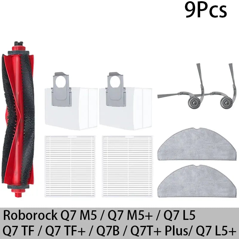 Roborock Q7 M5 / Q7 L5 / Q7 TF / Q7B / Q7T+ Replacement Parts | Main Brush, Filter, Mop, Dust Bag