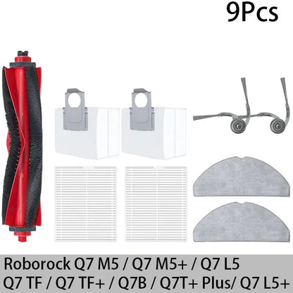 Roborock Q7 M5 / Q7 L5 / Q7 TF / Q7B / Q7T+ Replacement Parts | Main Brush, Filter, Mop, Dust Bag