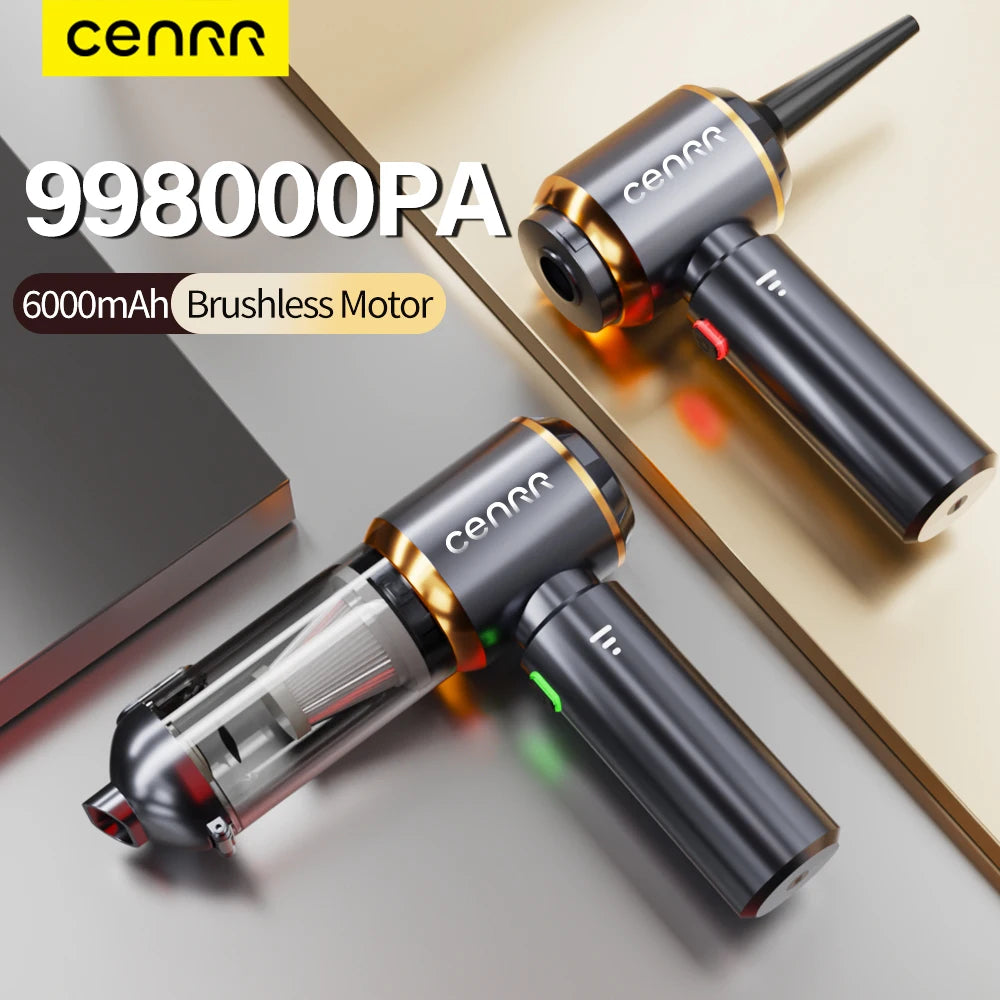 CENRR Mini Car Vacuum Cleaner – 998000Pa, Cordless, Handheld, Blower