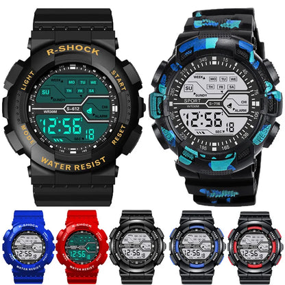 Men's Military Digital LED Sport Watch – Large Screen, Waterproof, Luminous Outdoor Wristwatch
