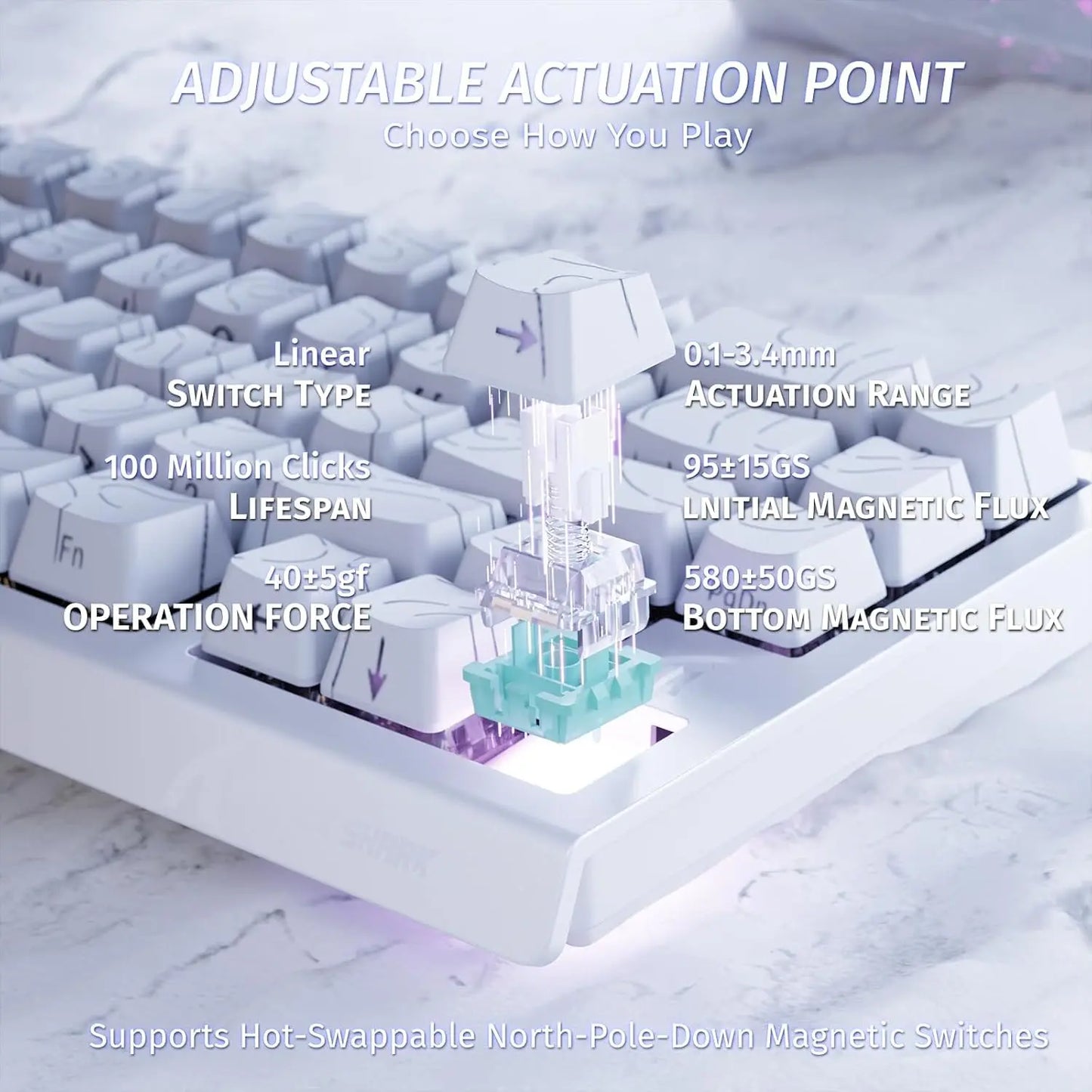 Attack Shark X68 HE Rapid Trigger Mechanical Gaming Keyboard – 60%, Hall Effect, 8KHz, Hot Swap