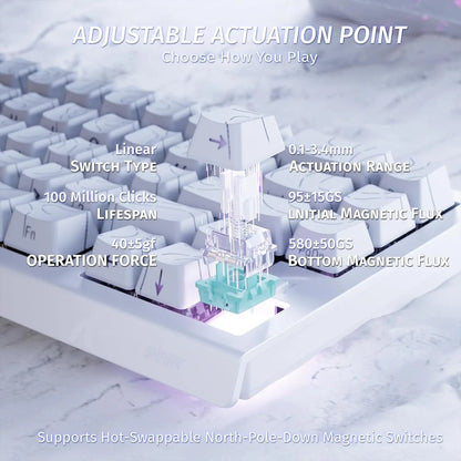 Attack Shark X68 HE Rapid Trigger Mechanical Gaming Keyboard – 60%, Hall Effect, 8KHz, Hot Swap