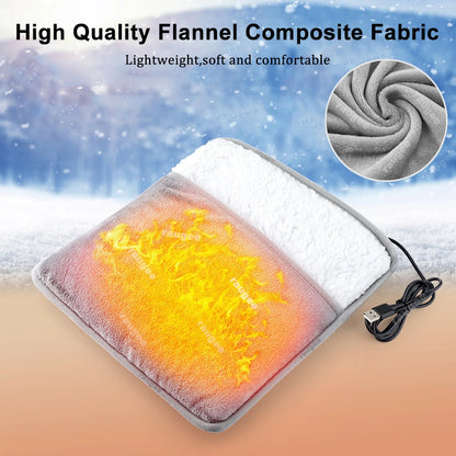 Raugee USB Electric Foot Warmer Mat – Portable Wearable Soft Foot Heating Pad for Home, Winter Warmth