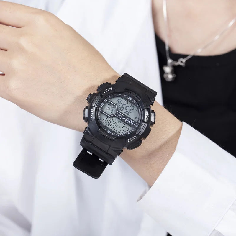 Men's Military Digital LED Sport Watch – Large Screen, Waterproof, Luminous Outdoor Wristwatch