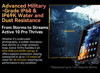 Blackview Active 10 Pro Rugged Tablet – 5G, 11" FHD+, 12GB+512GB, 30000mAh, 108MP