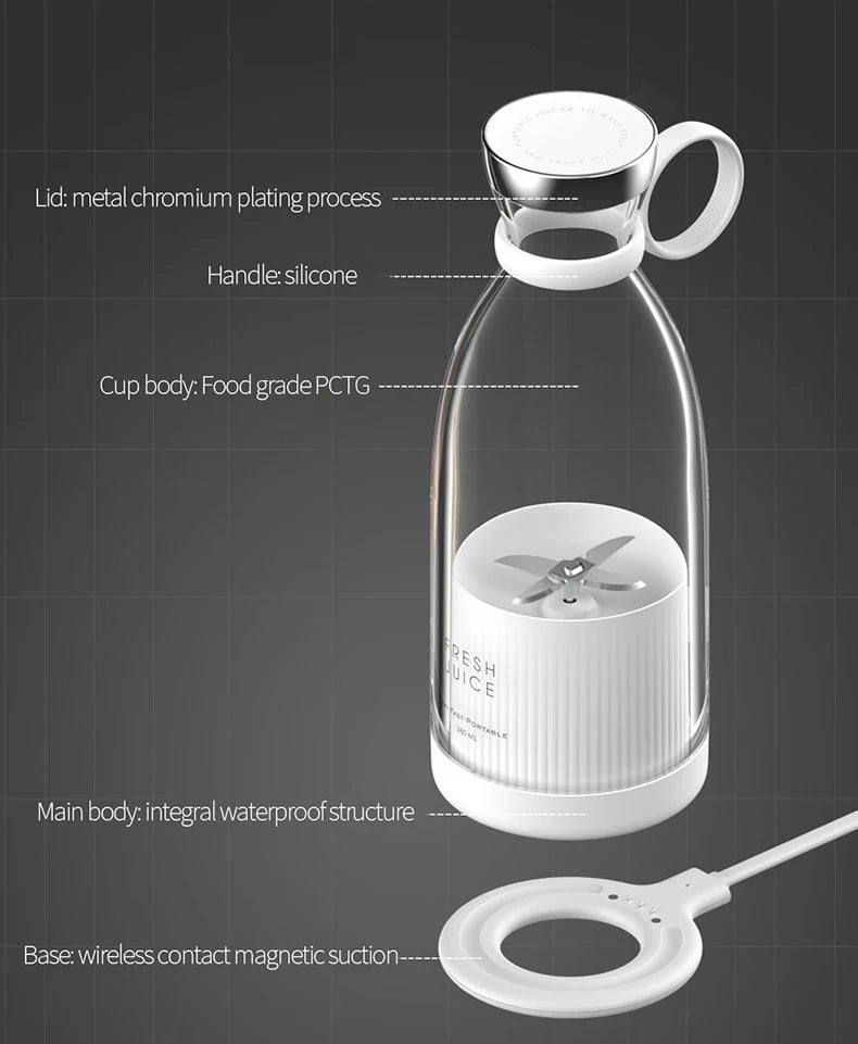 Mini Portable USB Juicer Blender – Electric Fruit Mixer