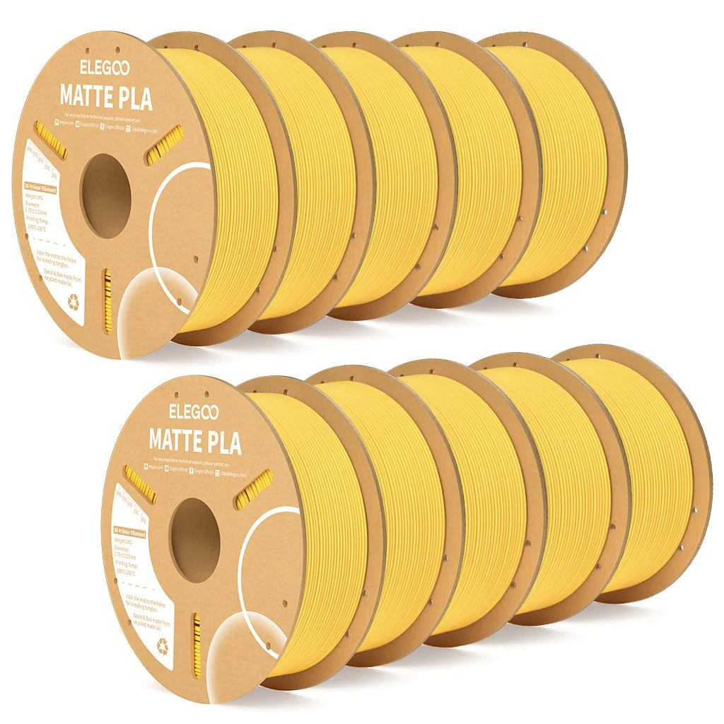 ELEGOO Matte PLA Filament 1.75mm 1KG – +/-0.02mm Accuracy, Cardboard Spool