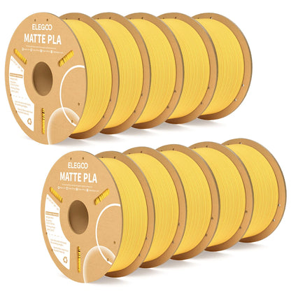 ELEGOO Matte PLA Filament 1.75mm 1KG – +/-0.02mm Accuracy, Cardboard Spool
