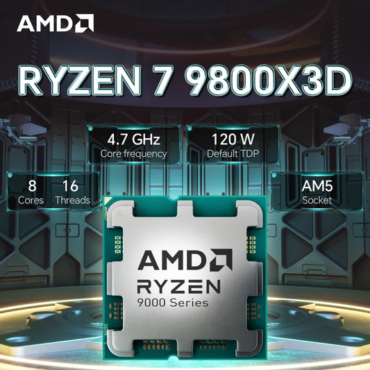 AMD Ryzen 7 9800X3D – 8-Core Gaming Processor (AM5, No Fan)